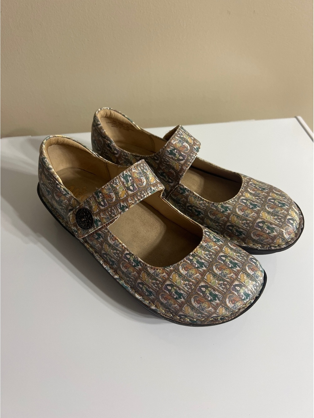 Alegria Women's Paloma Mary Jane Moccasins Size 41 Multi Color Leather